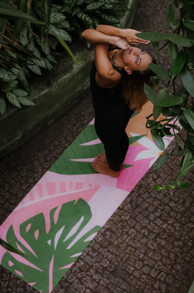 Podróżna mata do jogi, ćwiczeń i pilatesu TROPICANA TRAVEL - kauczukowa, antypoślizgowa