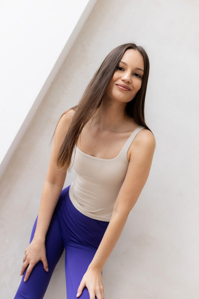 bezszwowe legginsy sportowe niebieskie