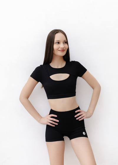 damski czarny top do ćwiczeń