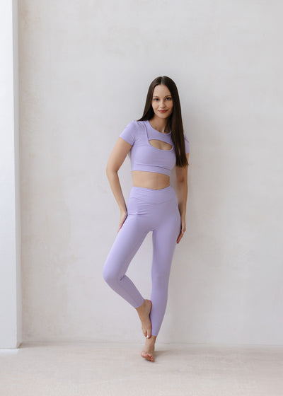 fioletowy top do ćwiczeń jogi pilates fitness