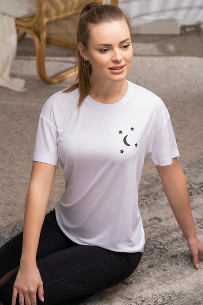 T-shirt do jogi MOONSTAR - biały