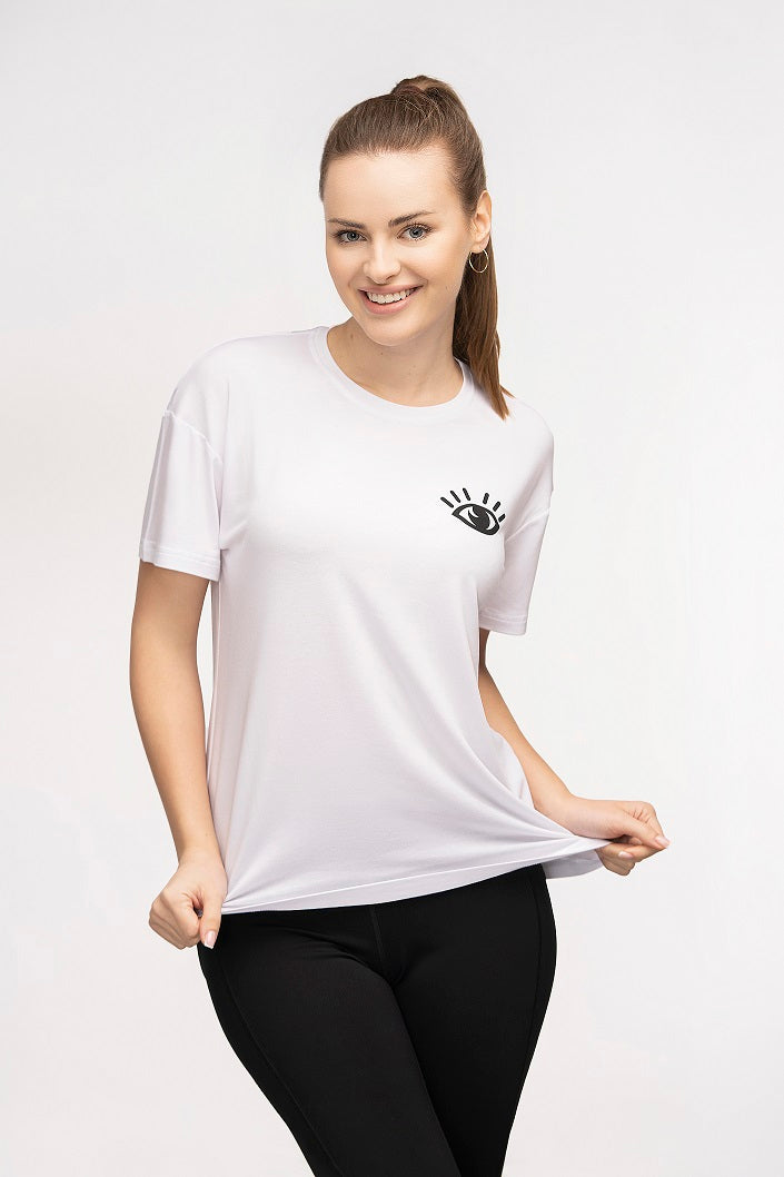 T-shirt do jogi AWAKEN - biały