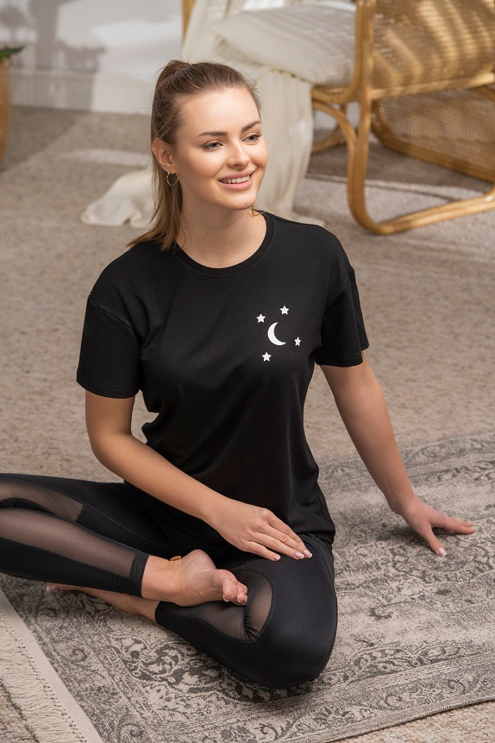 T-shirt do jogi MOONSTAR - czarny
