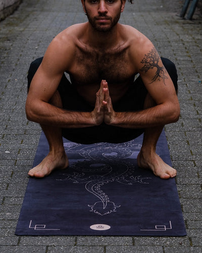Mata do jogi, ćwiczeń i pilatesu dla mężczyzn WARRIOR - kauczukowa, antypoślizgowa